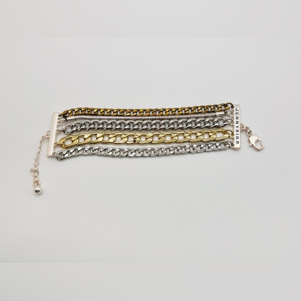 Jenny Bird Gold and Silver Multi-Chain Bracelet